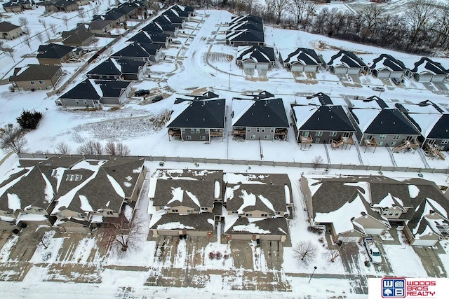 view of snowy aerial view