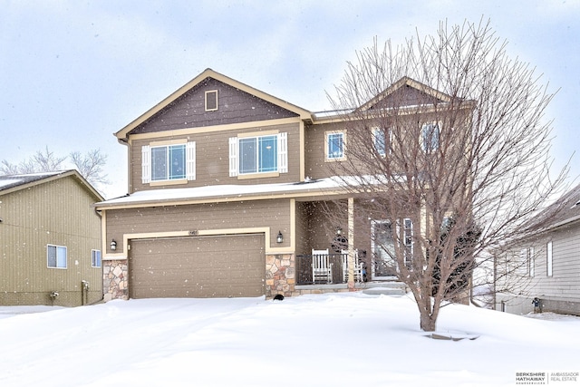 craftsman-style house featuring a garage