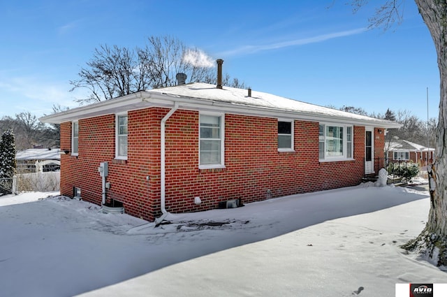 view of snowy exterior