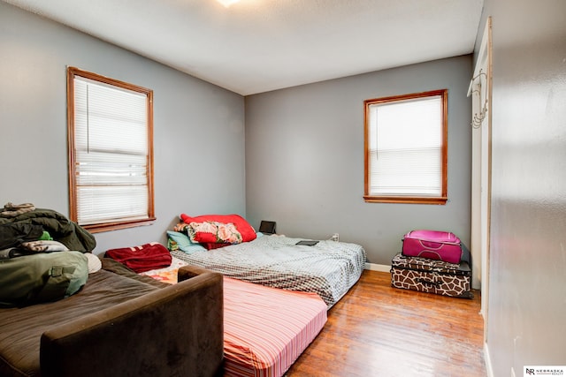 bedroom featuring light hardwood / wood-style floors