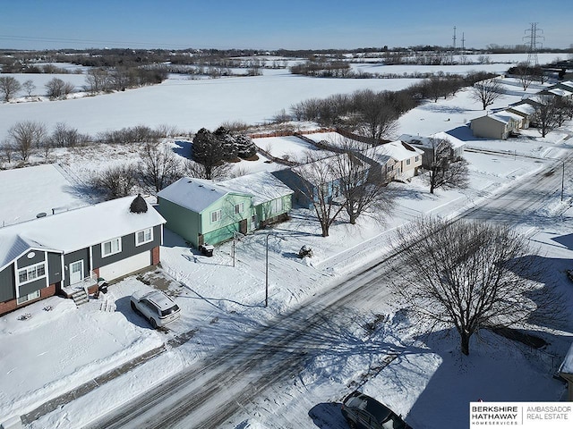 view of snowy aerial view