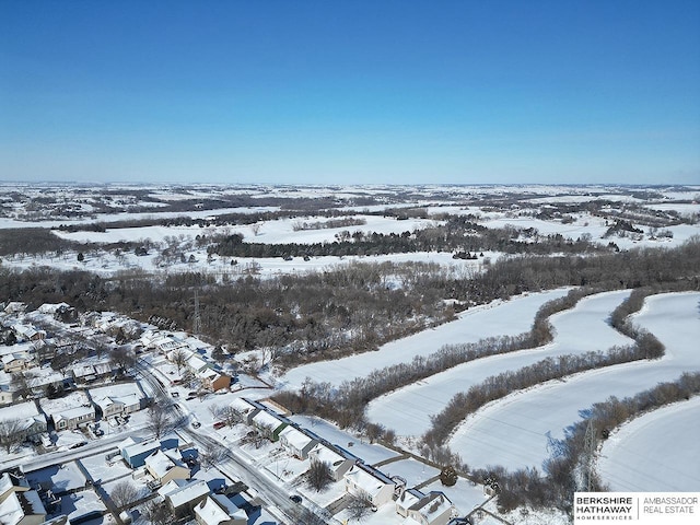 view of snowy aerial view