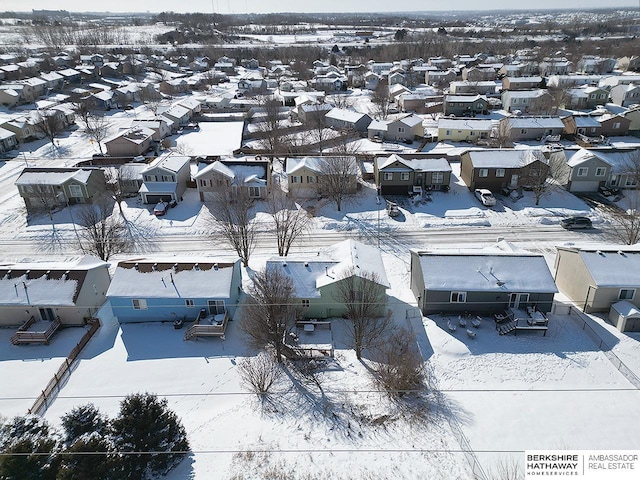 view of snowy aerial view