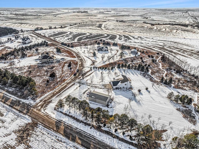 view of snowy aerial view