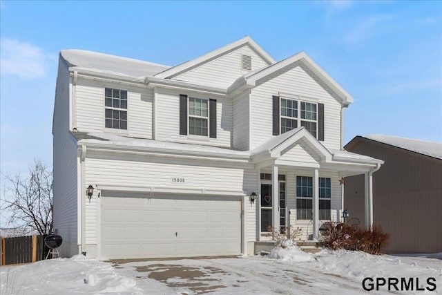 traditional-style home with a garage