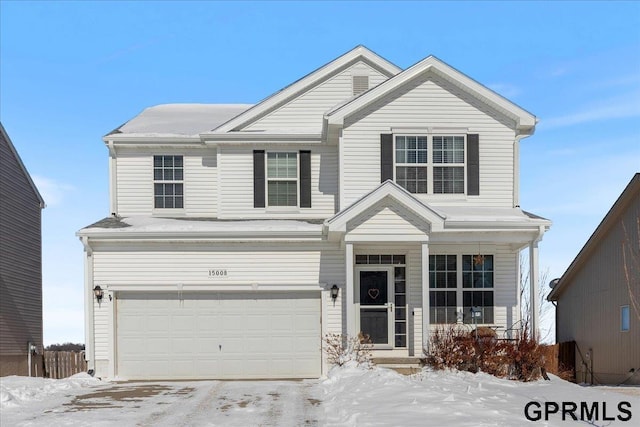 traditional-style home with an attached garage