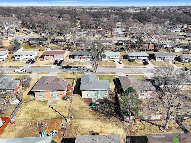 drone / aerial view with a residential view