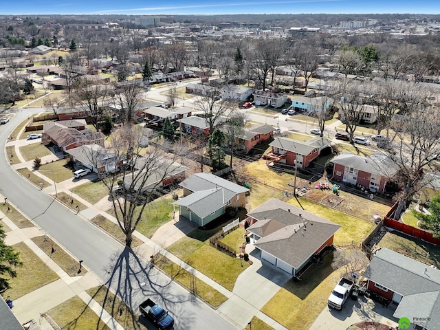 bird's eye view featuring a residential view