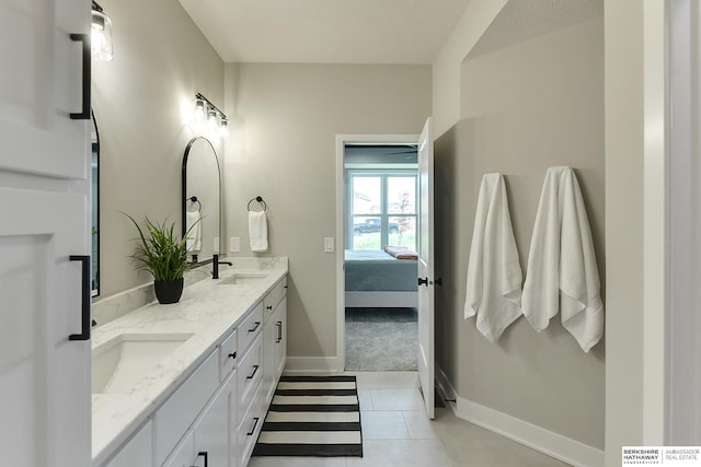 21802 Parkview Dr, Gretna, NE 68028 - ensuite bathroom with double vanity and tile patterned floors