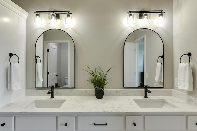 21802 Parkview Dr, Gretna, NE 68028 - bathroom with toilet and double vanity