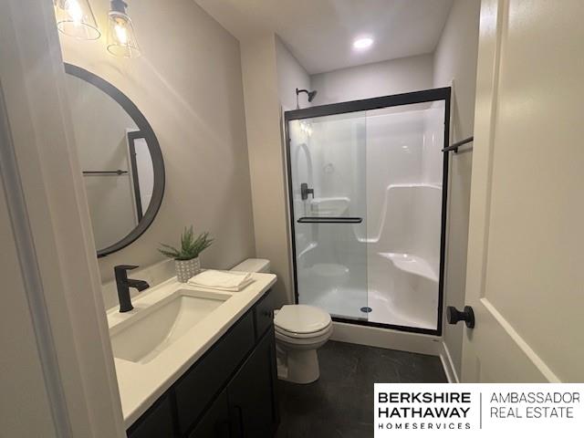 21802 Parkview Dr, Gretna, NE 68028 - bathroom featuring vanity and a shower stall