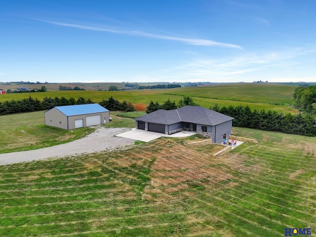 drone / aerial view featuring a rural view