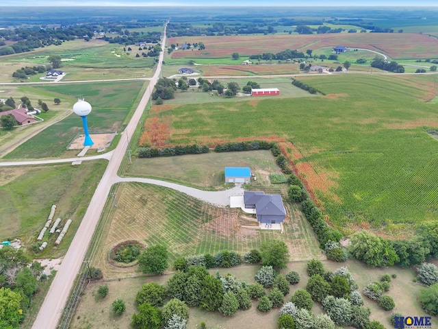 drone / aerial view with a rural view