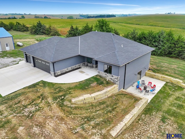 bird's eye view featuring a rural view