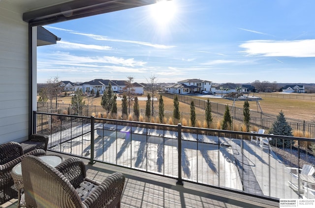 balcony with a residential view