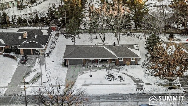 view of snowy aerial view