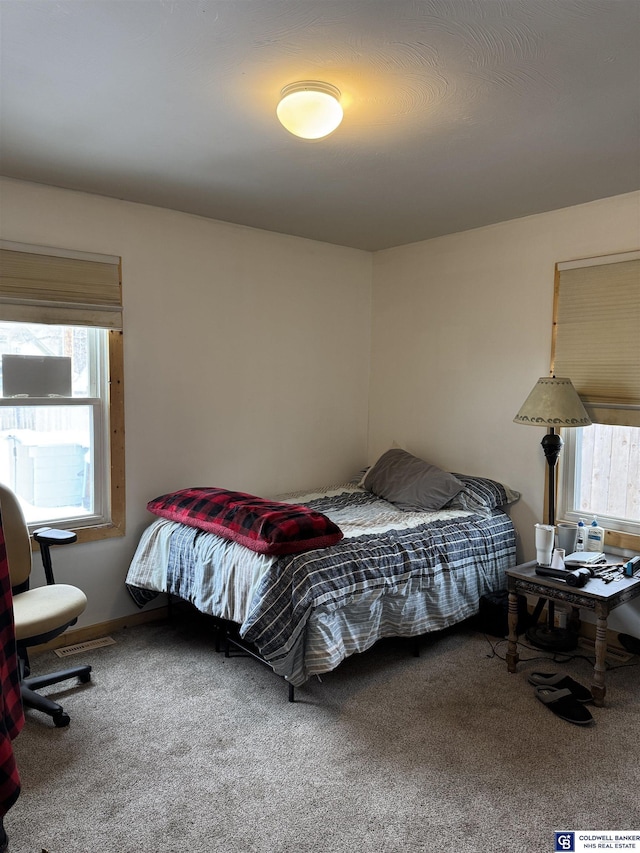 bedroom with carpet floors