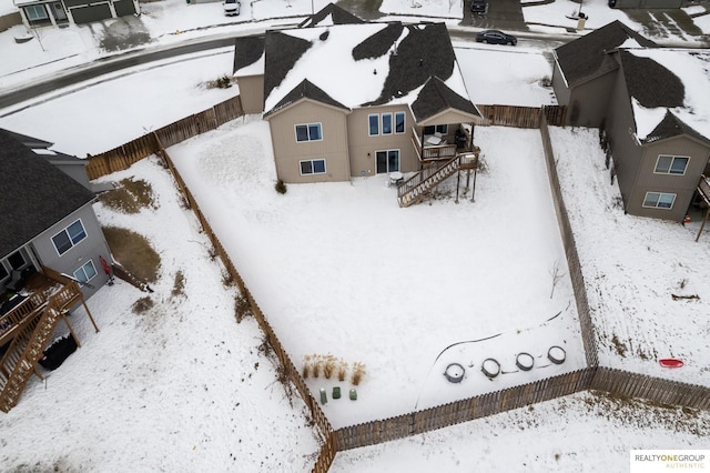 view of snowy aerial view