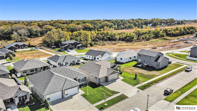 drone / aerial view with a residential view