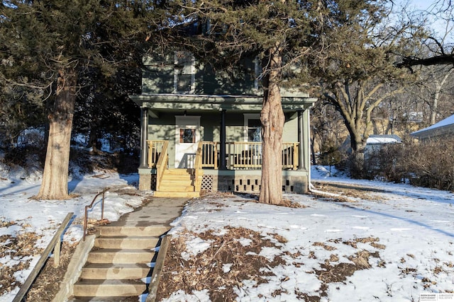 view of front of house with covered porch