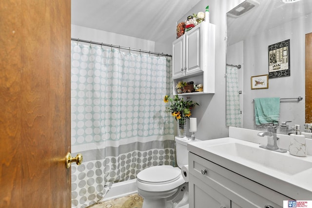 full bathroom with vanity and toilet