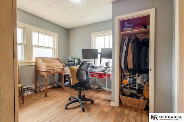 office with wood finished floors