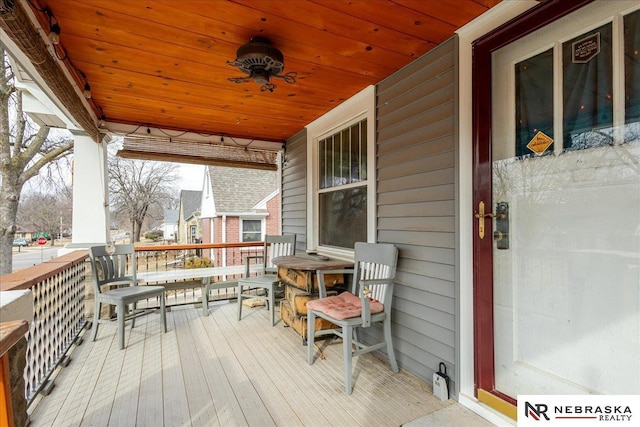 deck with a porch