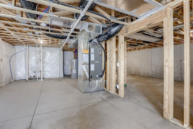 3575 Little Bluestem Rd, Fremont, NE 68025 - unfinished basement featuring electric water heater and heating unit