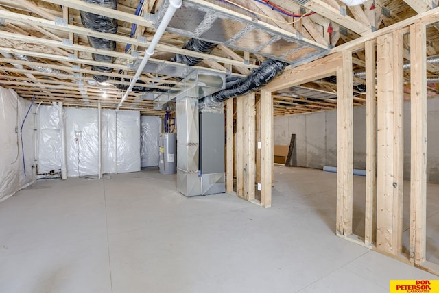 3593 Little Bluestem Rd, Fremont, NE 68025 - unfinished below grade area with electric water heater and heating unit