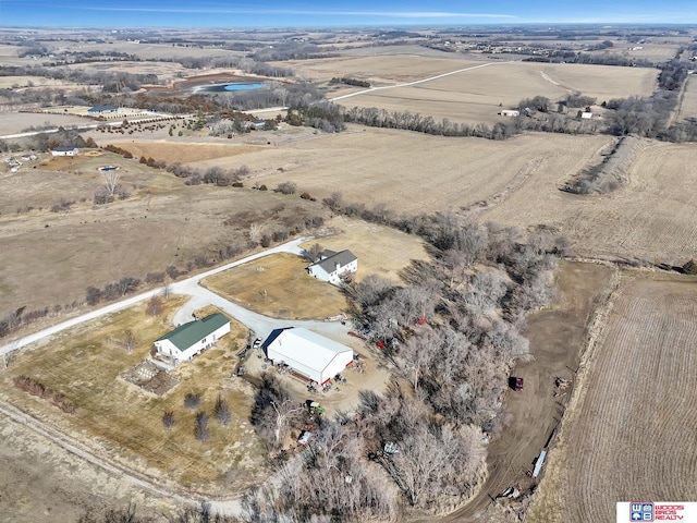 drone / aerial view featuring a rural view