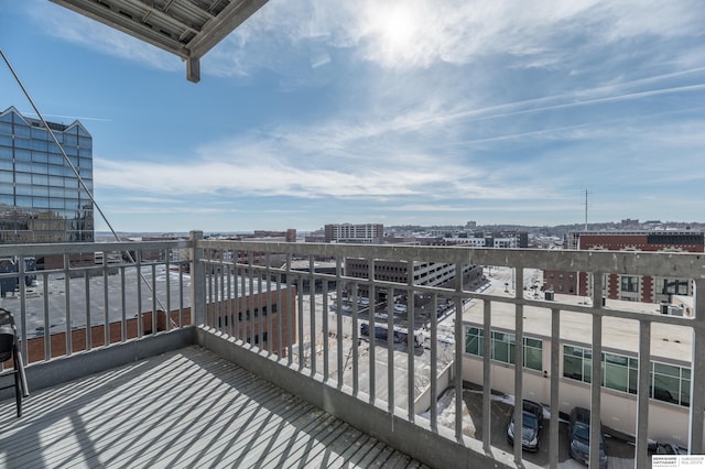 balcony with a city view