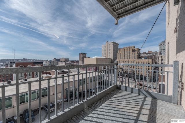 balcony featuring a city view