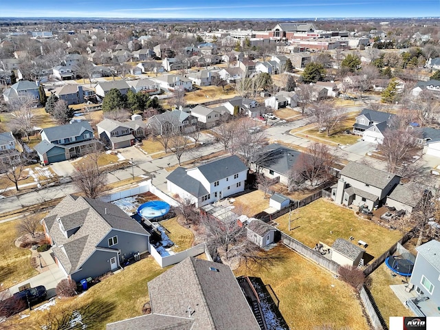 aerial view with a residential view