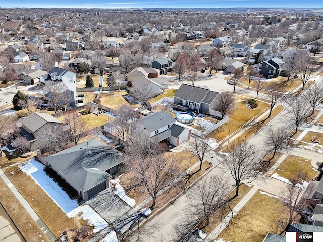 bird's eye view with a residential view