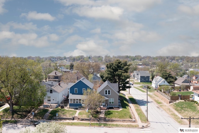 aerial view featuring a residential view