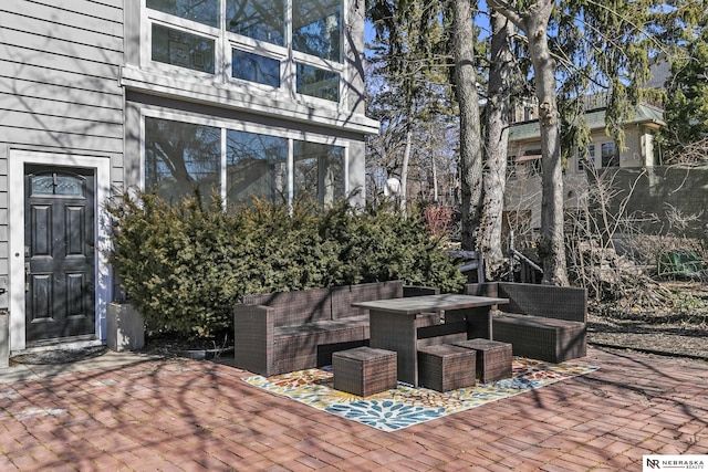 view of patio featuring an outdoor living space