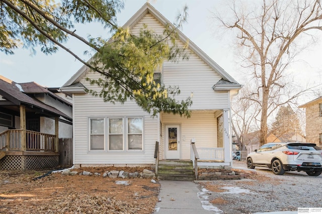 view of front of house featuring covered porch