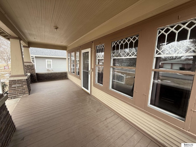 deck featuring covered porch