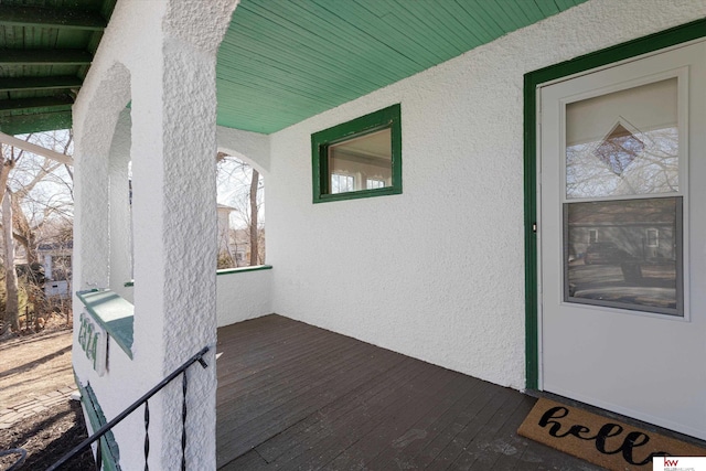 exterior space featuring stucco siding