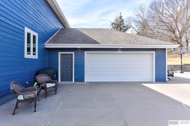 view of garage