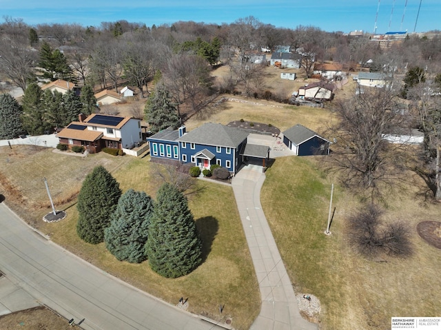 bird's eye view with a residential view