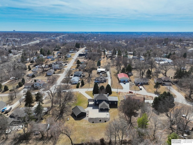 bird's eye view with a residential view