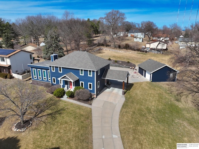 birds eye view of property featuring a residential view