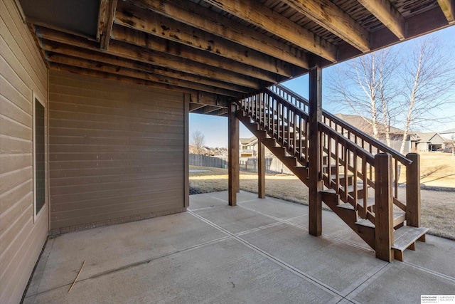 view of patio with stairs