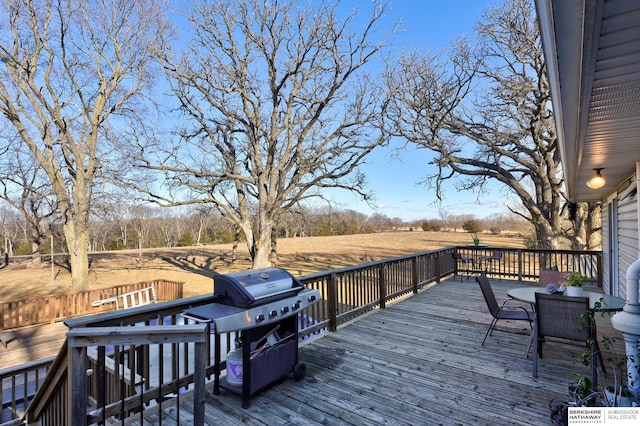 deck with a grill