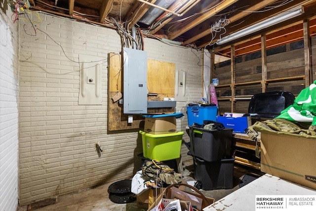 storage room with electric panel