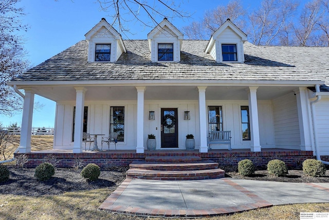 view of front of home featuring a porch and board and batten siding