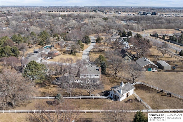 bird's eye view featuring a rural view