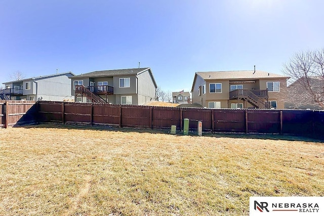 view of yard with fence