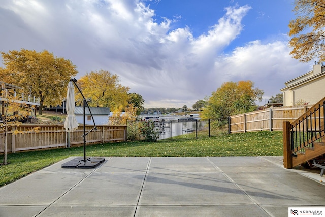 view of patio with a fenced backyard